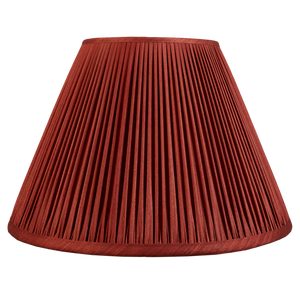 10 inch Gathered red/coral Mulberry silk French drum lampshade