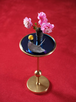 Burke Drinks Table with a blue mirror top by Bunny Williams Home