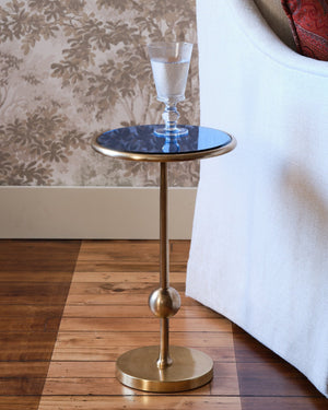 Burke Drinks Table with a blue mirror top by Bunny Williams Home