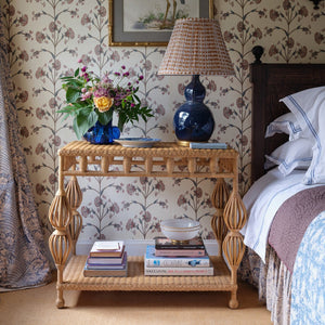 Wicker Kenan Side Table in Bunny Williams Home