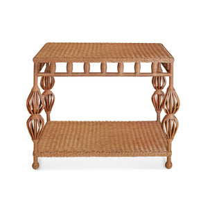Wicker Kenan Side Table in Bunny Williams Home