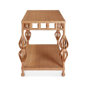 Wicker Kenan Side Table in Bunny Williams Home