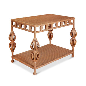 Wicker Kenan Side Table in Bunny Williams Home