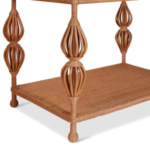 Wicker Kenan Side Table in Bunny Williams Home