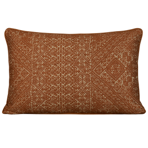 Cognac rectangular fez weave cushion - throw pillow