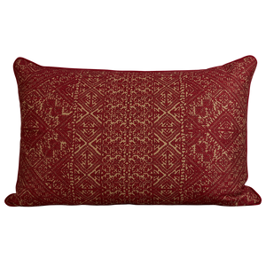 Garnet rectangular fez weave cushion - throw pillow