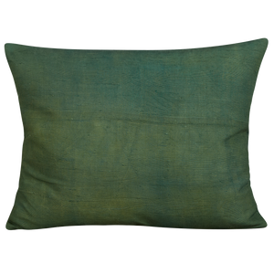 Silk Jajim Cushion/ pillow - Leaf green with fuchsia and eggplant stripe