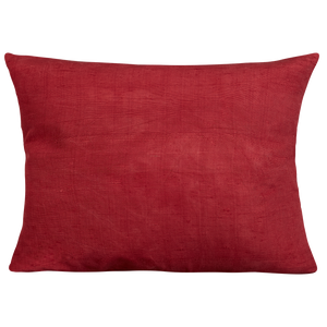 Silk Jajim Cushion/ pillow - Crimson with petrol blue and magenta stripe