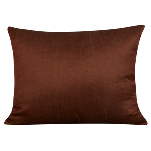 Silk Jajim Cushion/ pillow - Chocolate brown with terracotta and green stripe