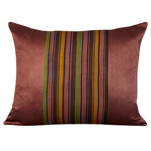 Silk Jajim Cushion/ pillow - Lavender and pink/yellow stripe