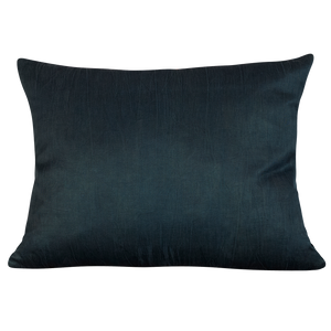 Silk Jajim Cushion/ pillow - Deep indigo with multicolour and orange stripe