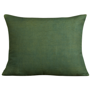 Silk Jajim Cushion/ pillow - Green with multicolour and terracotta stripe