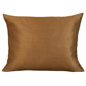 Silk Jajim Cushion/ pillow - Gold with bold magenta terracotta stripe