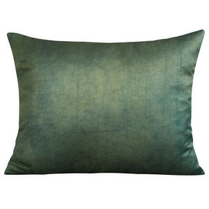 Silk Jajim cushion - Terracotta/pink/yellow stripe on leaf green silk