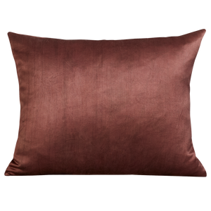 Silk Jajim cushion - Terracotta/ecru and grey stripe on aubergine silk