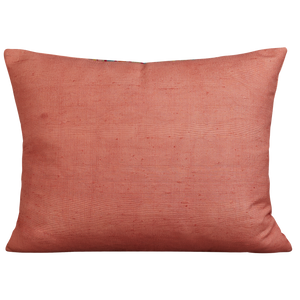 Silk Jajim cushion - Pink/green and orange stripe on pink silk