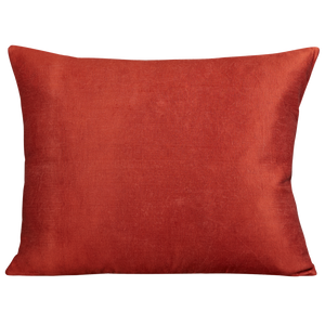 Silk Jajim cushion - Red/yellow and pale blue stripe on deep red silk
