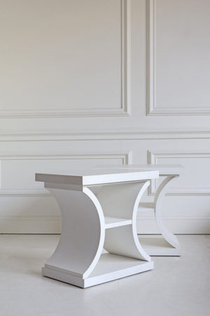 Myriad Side Table – Off White Distressed | PMC