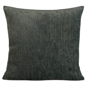 Square hand-woven chenille cushion in celadon