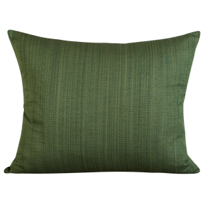 Rectangular cushion in Armure Canneli by Claremont - Dark green stripe