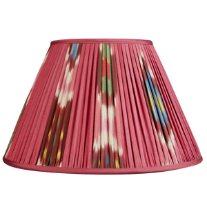 14 inch Magenta French drum silk and cotton ikat lampshade