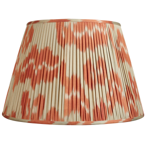 18 Inch Cintamani design faded blue and red silk/cotton ikat lampshade