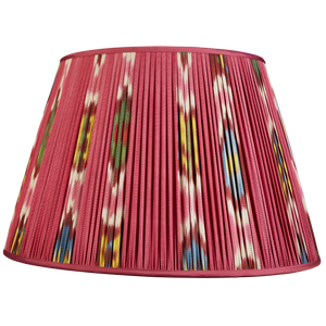 20 Inch Magenta cotton and silk Ikat lampshade