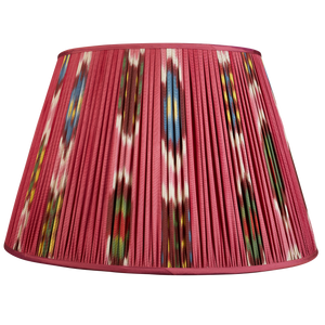 20 Inch Magenta cotton and silk Ikat lampshade