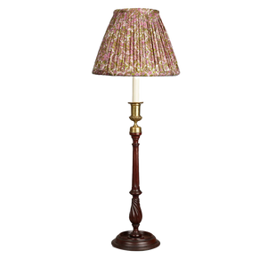 8 inch - 20 cm mauve burgundy and green floral print French drum silk sari lampshade