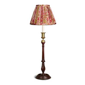 8 inch - 20 cm Red and green striped floral design French drum silk sari lampshade