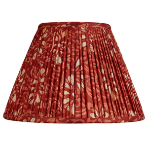 10 inch Burgundy and rust floral design French drum silk sari lampshade