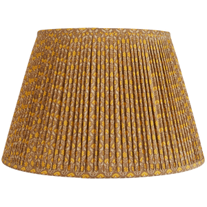 16 inch Brown and marigold floral design silk sari lampshade