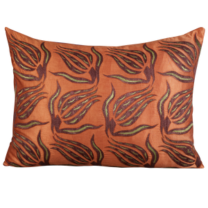 Rectangular floral silk Caucasian embroidered cushion embroidered cushion tulip design
