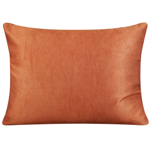 Rectangular silk suzani cushion with vine and pomegranate design on blue ground
