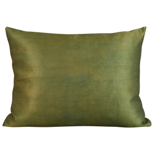 Large rectangular stylised carnation and cypress Caucasian embroidered cushion on pale madder background