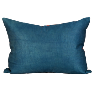 Rectangular silk suzani cushion with scrolling vine and pomegranate design