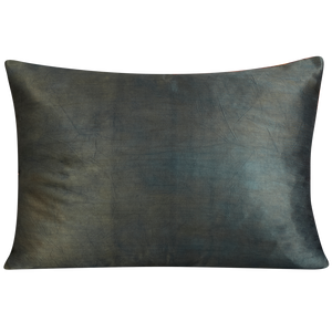 Rectangular multicoloured paisley design suzani cushion on apricot pink ground
