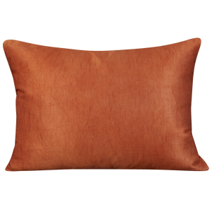 Rectangular silk suzani cushion with orange pomegranate design