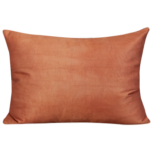 Rectangular silk suzani cushion with all over floral design on cream ground