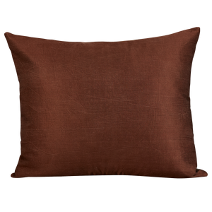 Rectangular silk suzani cushion with stylised Ottoman saz leaves on pink ground