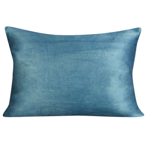 Rectangular olive/blue pomegranate design suzani on midnight blue ground