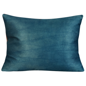 Rectangular Blue and red blue foliate design suzani on pink ground