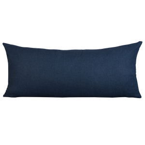 Long rectangular vintage woven cotton Guatemalan faded indigo cushion