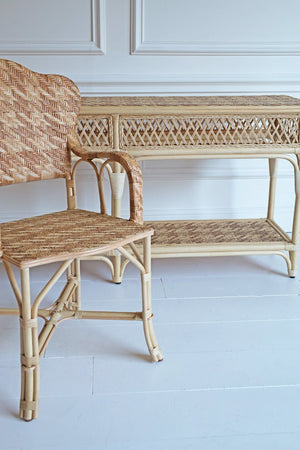 Pied-de-poule Rattan Chair