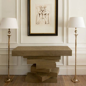 Vignette.Fontana Console.Stela Floor Lamp.Cocteau Artwork