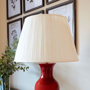 Nushka Lampshades 17 inch - 43cm Gathered cream cotton lampshade