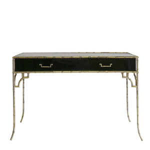 Faux Bamboo Metal Desk - Black