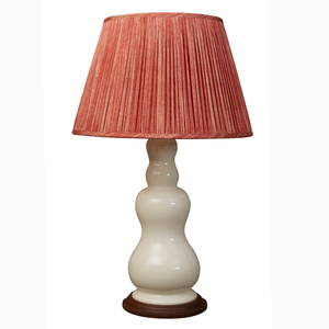 16 Inch Raspberry and pink ripple pinstripe sari style gathered silk lampshade with spider fitting