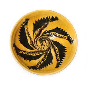 Yellow and Brown Serving Bowl