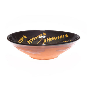 Brown and Yellow Serving Bowl